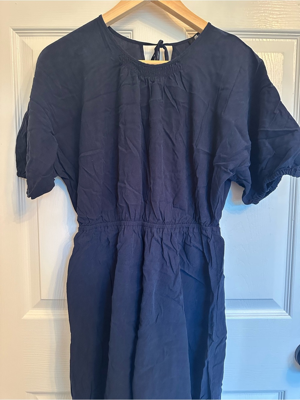 Madewell Short Navy Dress with Elastic Waste